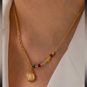 Sun pendant necklace #1126